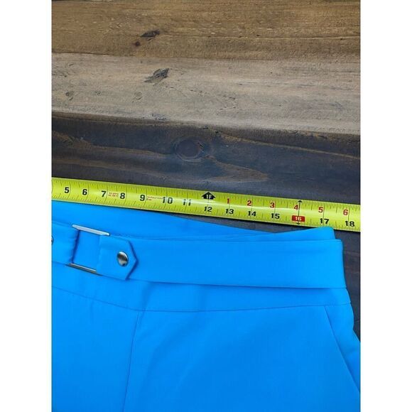 New York & Co Wide Leg High Rise Formal Dress Pants Blue Belted Petite Size 16P - Picture 6 of 7